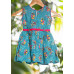 All Over Printed Turquoise Kids Dress (KR1211)